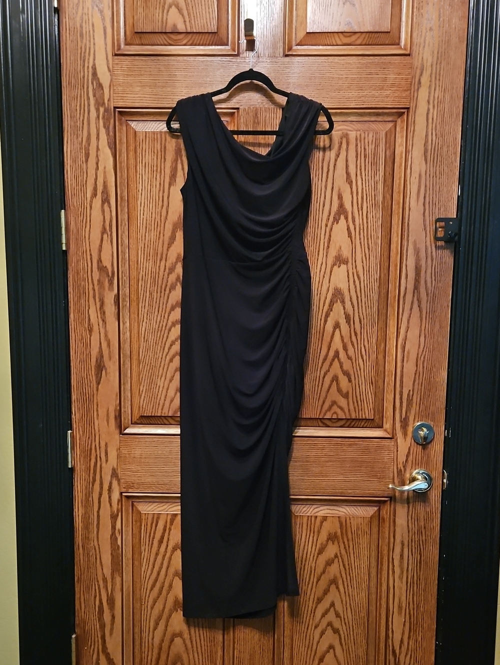 White House Black Market Black Draped Maxi Dress